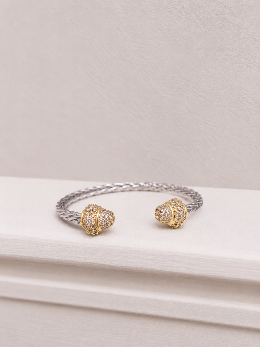 Two-Tone Statement Cuff Bracelet