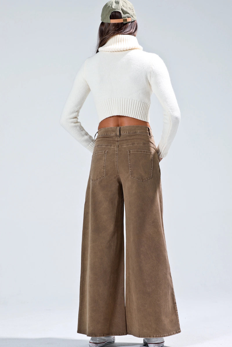 Washed Wide Leg Pants