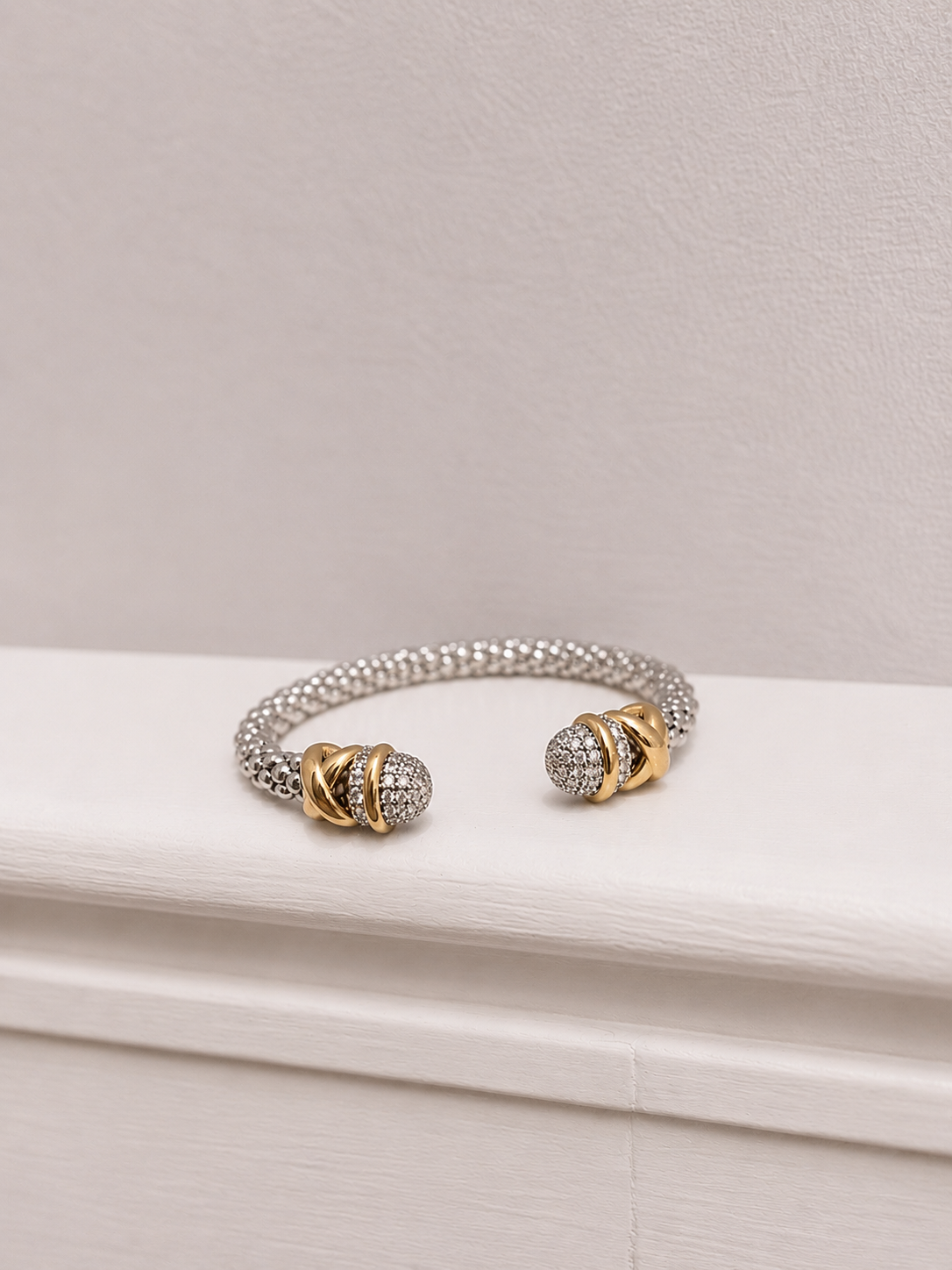 Two-Tone Cable Cuff Bracelet