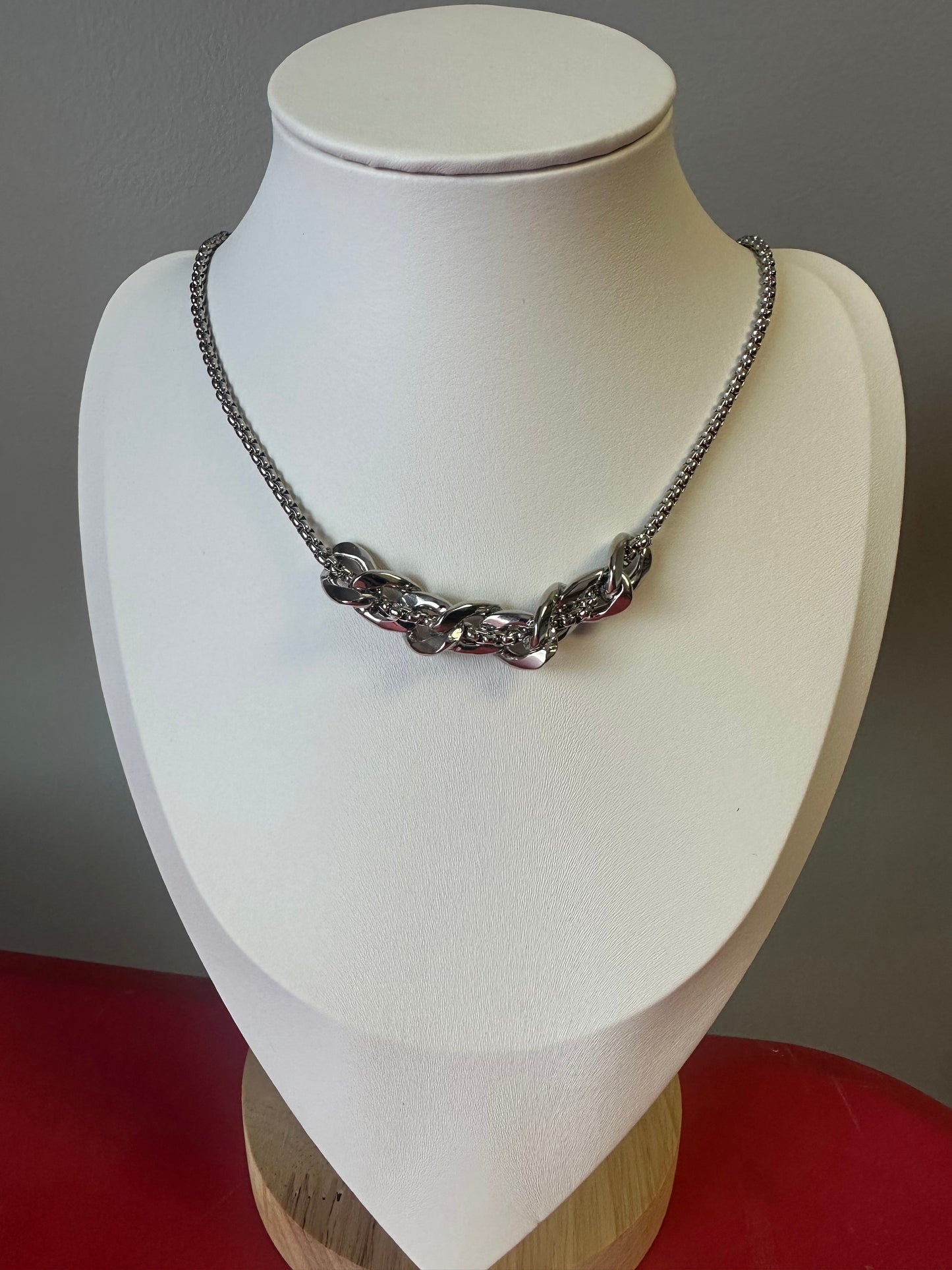 Silver Curb & Rope Chain