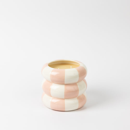 Striped Pink Candle