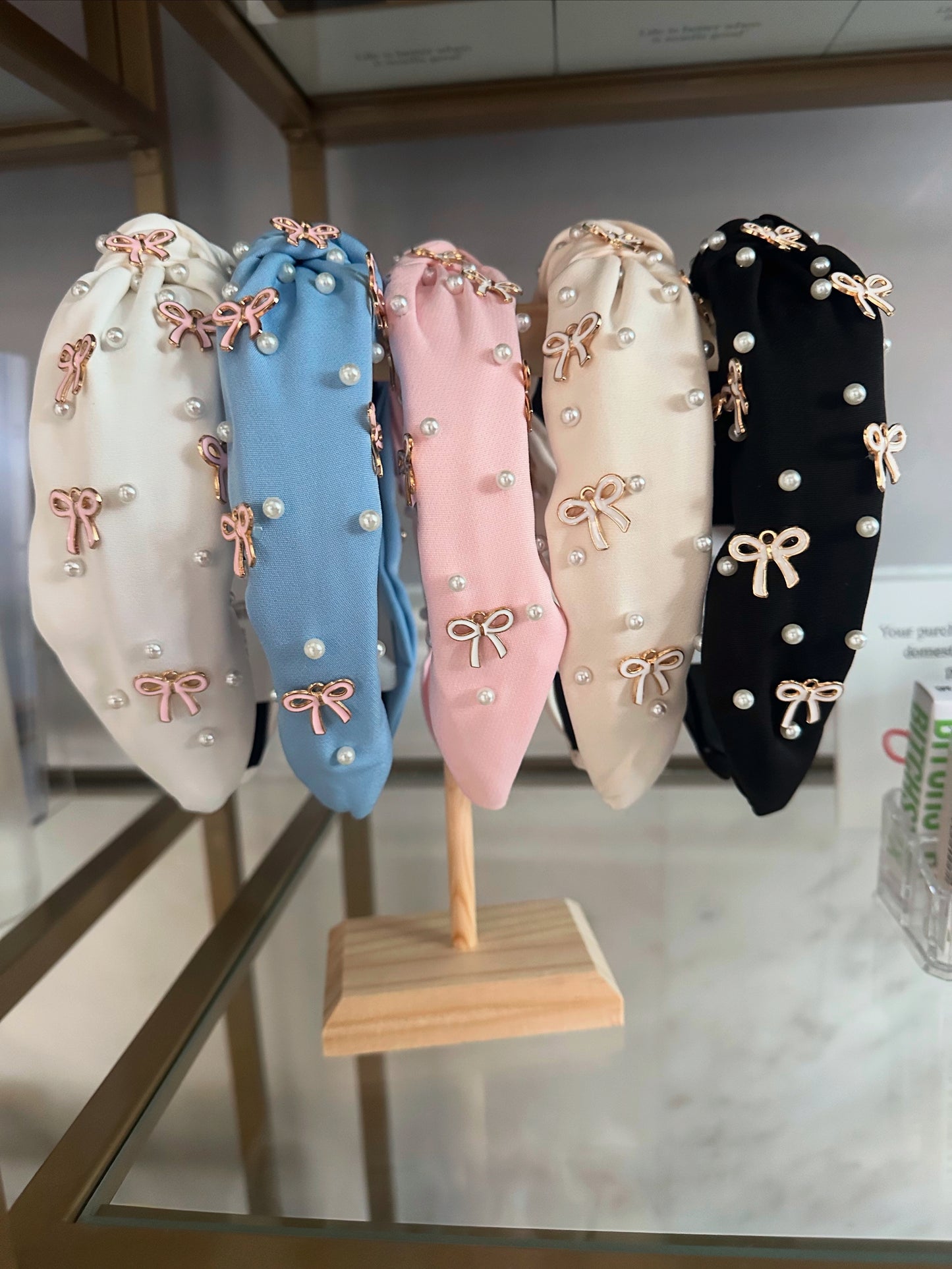 Headband with Bows and Pearls