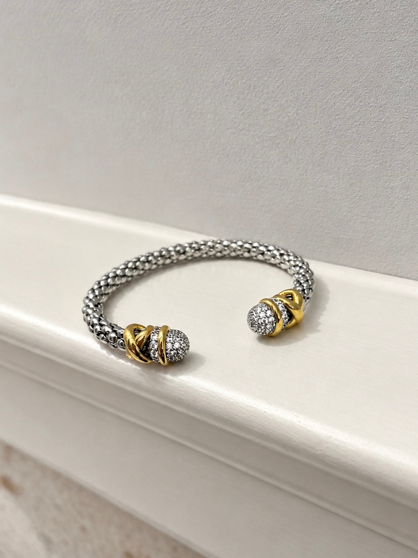 Two-Tone Pavé Cuff Bracelet
