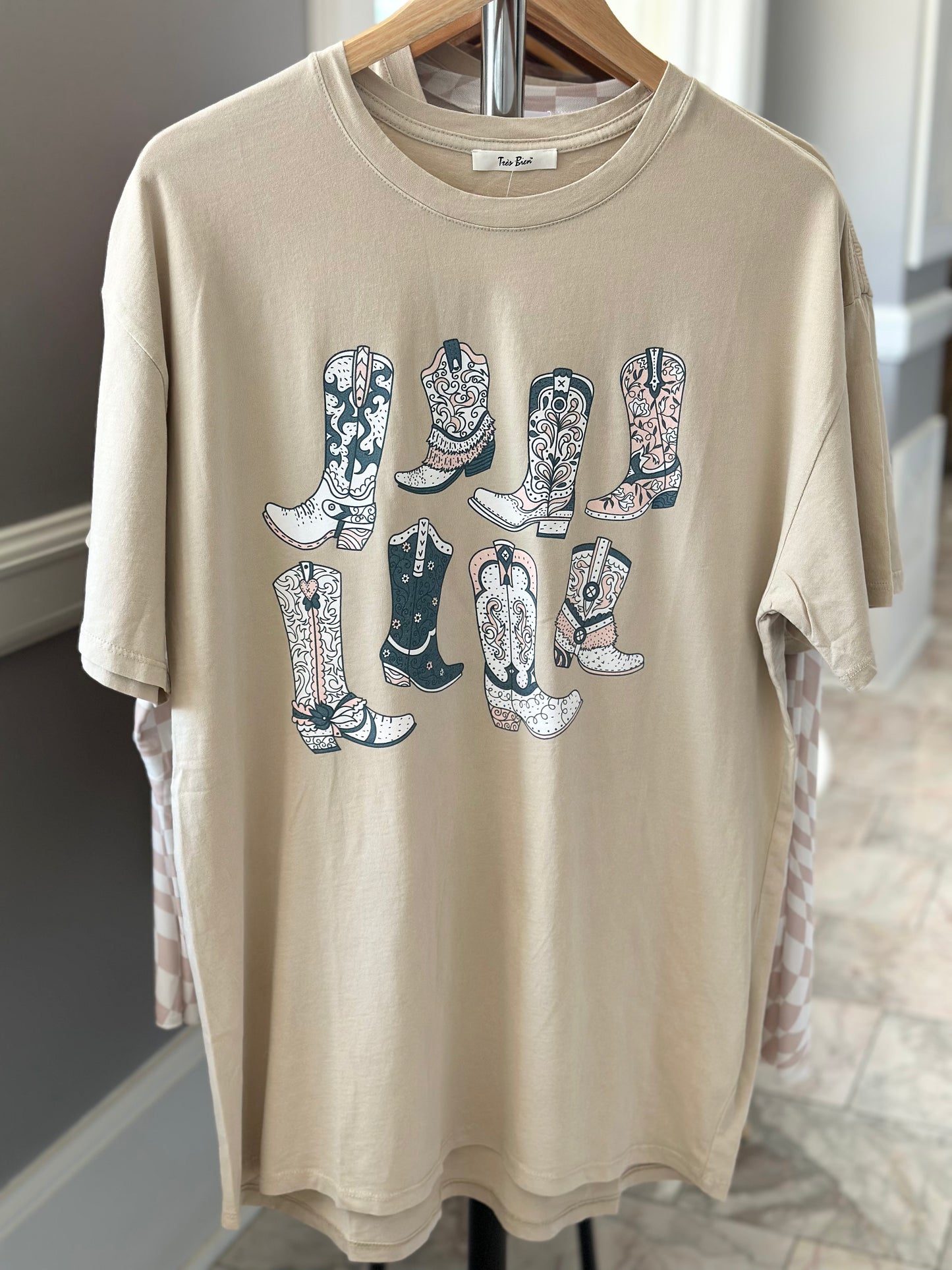 Boots All Over Oversized Tee