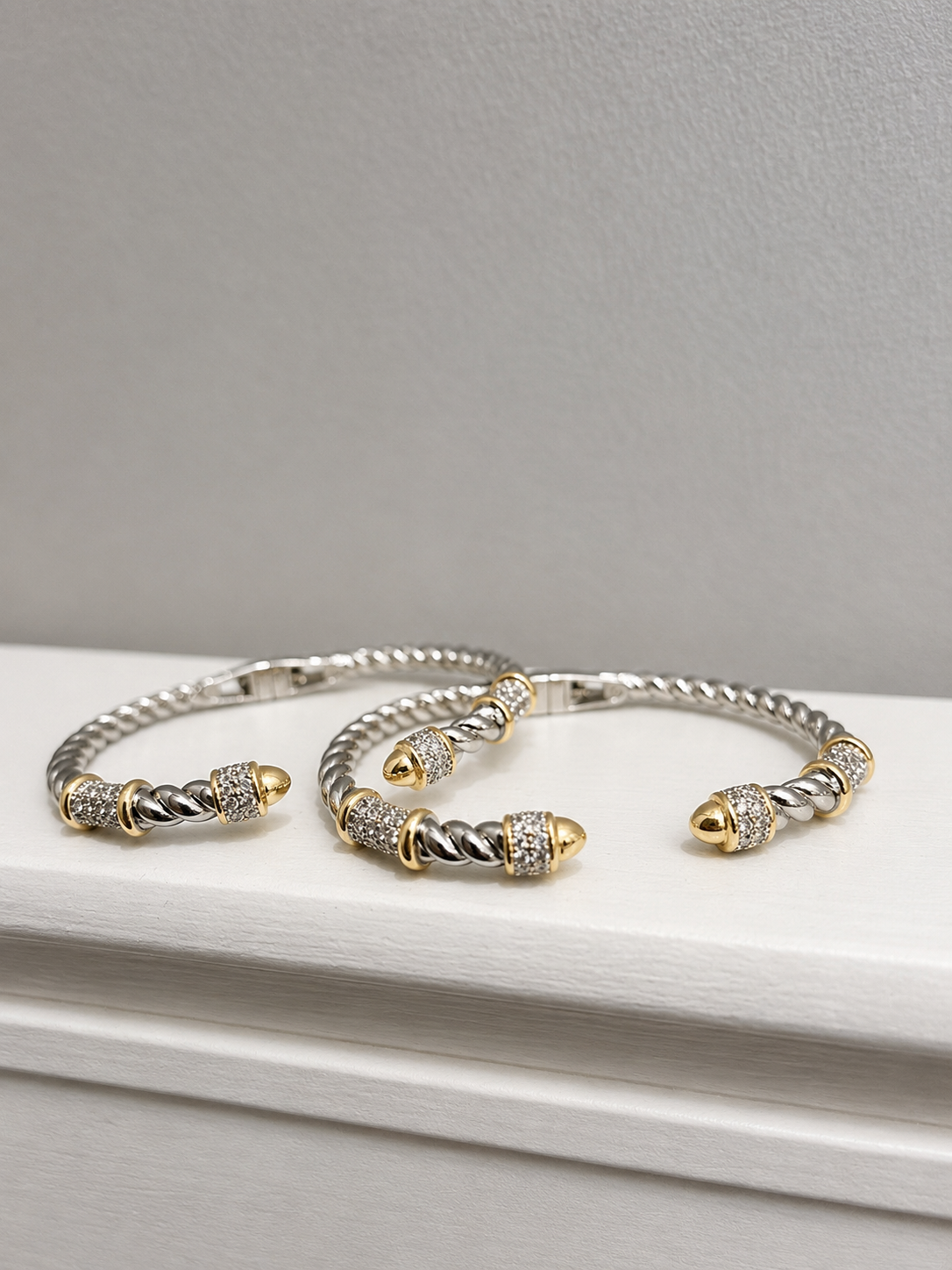 Two-Toned Cable Cuff Bracelet