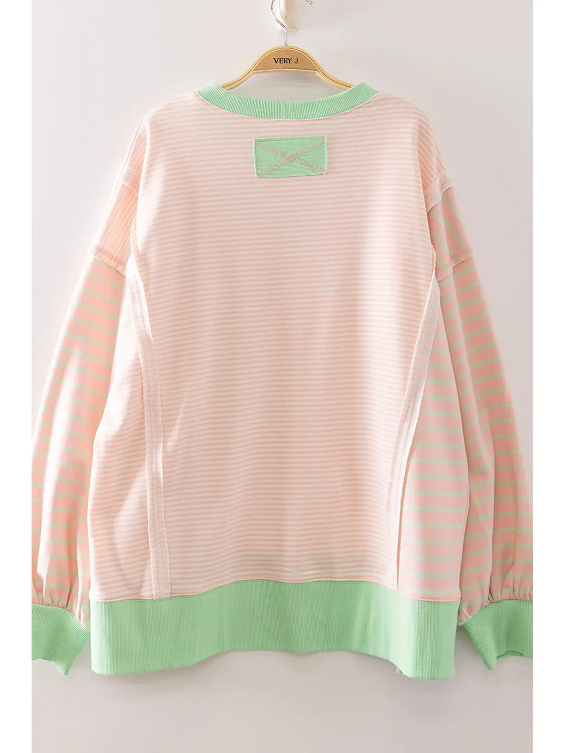 Mixed Stripe Contrast Sweatshirt
