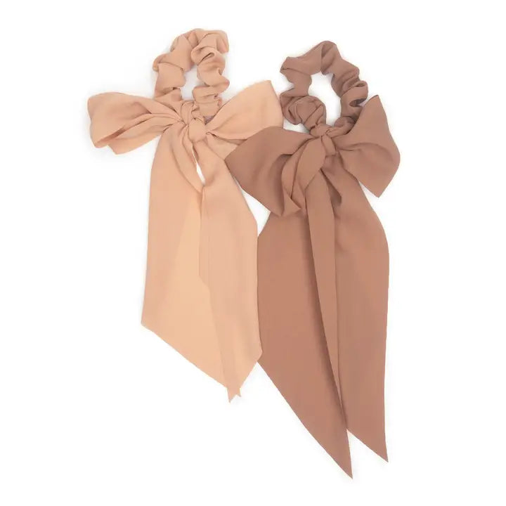 Kitsch Crepe Scarf Scrunchie 2pc- Terra Cotta