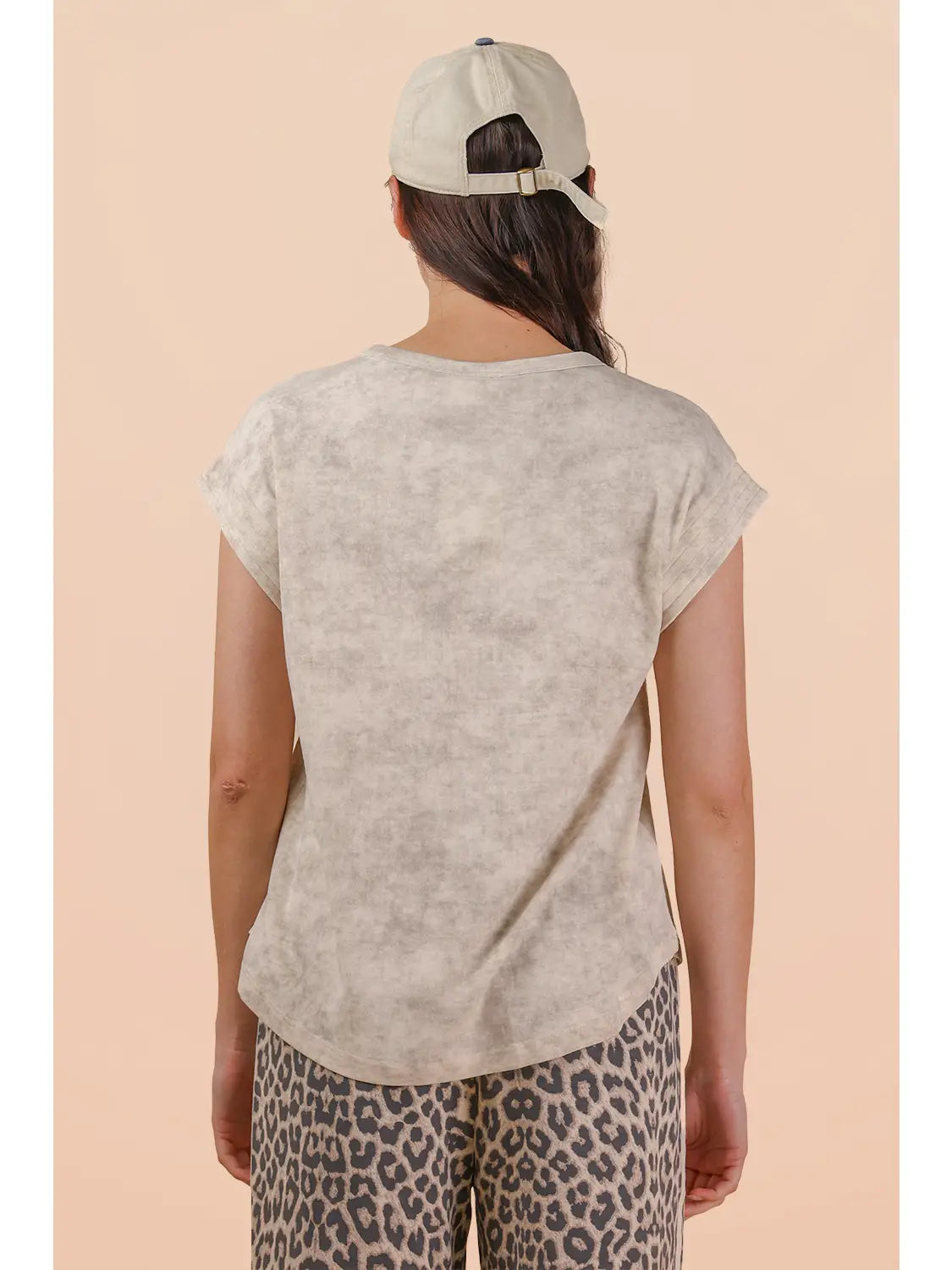 Washed Knit Casual Comfy Top Cream