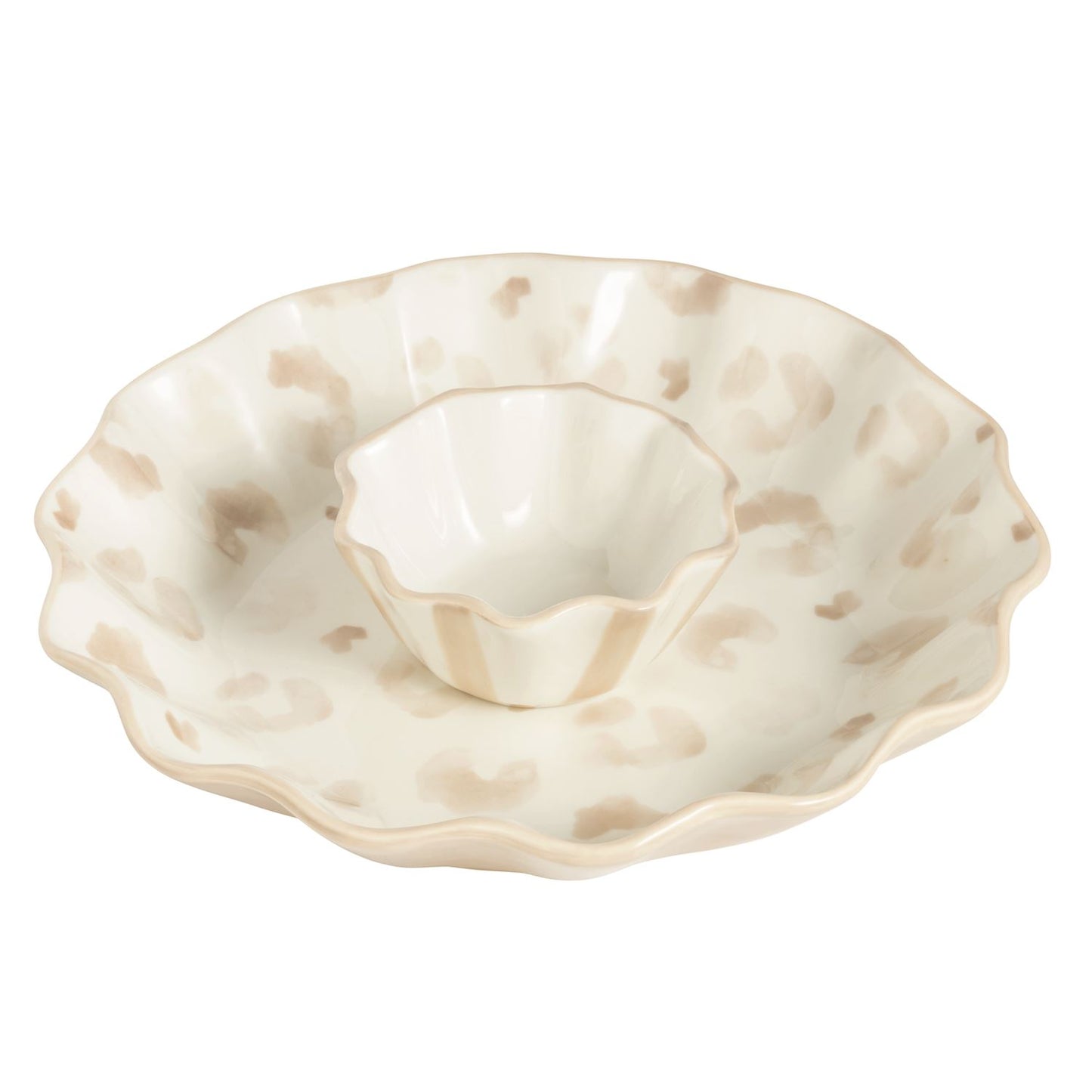 Mud Pie Leopard Chip And Dip Set
