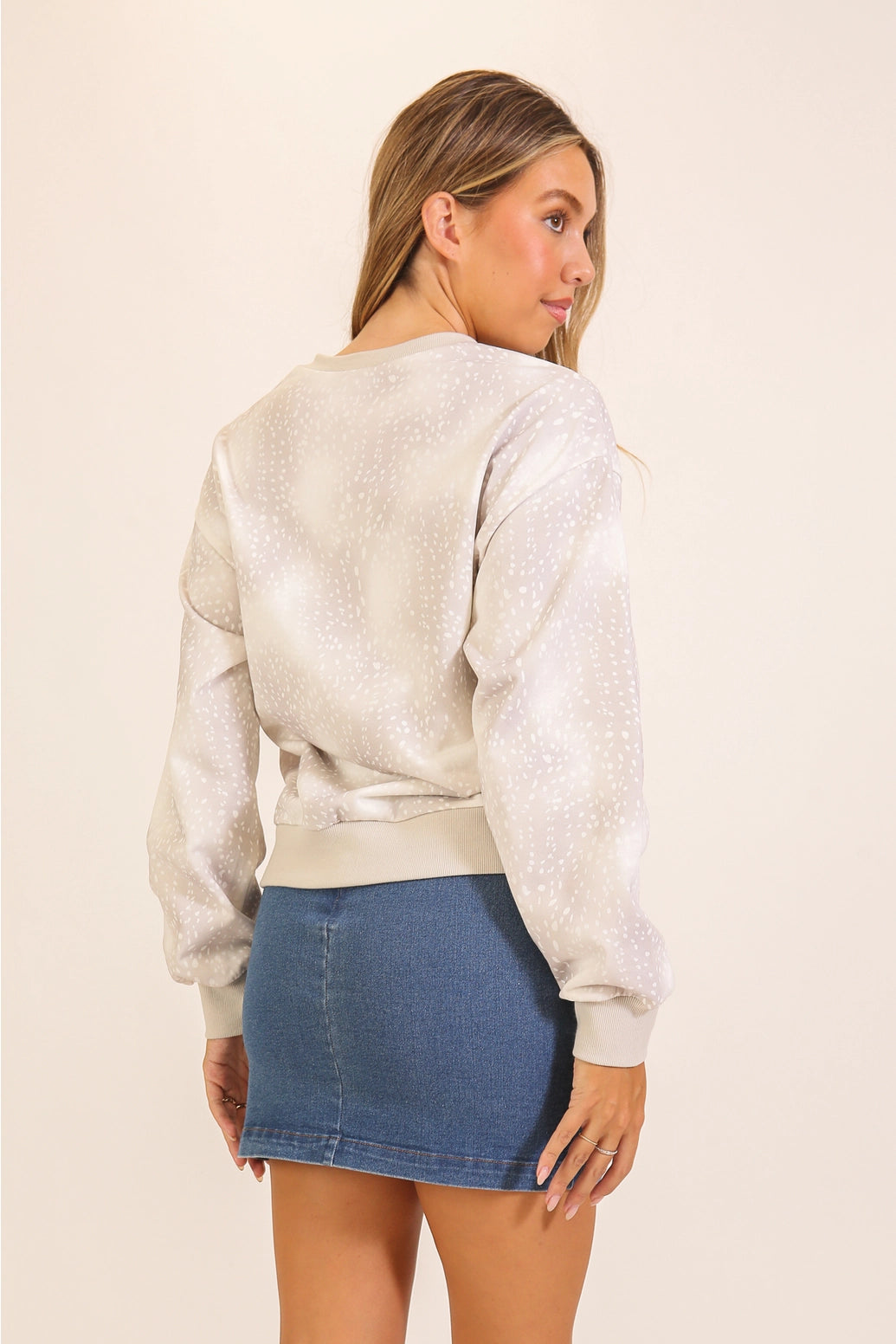 Oatmeal Fawn Long Sleeve Top