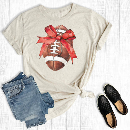 Football Coquette Bow Graphic Tee