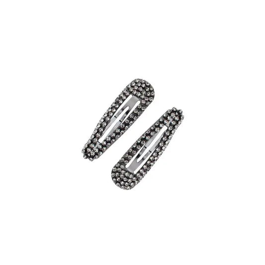 Kitsch Rhinestone Mini Snap Clips Hematite