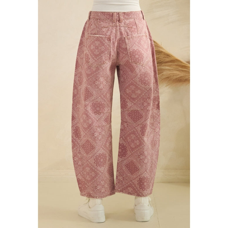 Paisley Printed Denim Pants