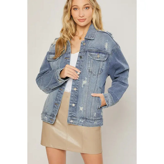 Distressed Denim Jacket