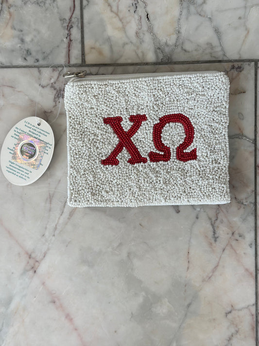 Chi Omega Beaded Pouch