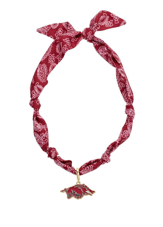 Arkansas Razorbacks Logo Bandana Scarf Necklace