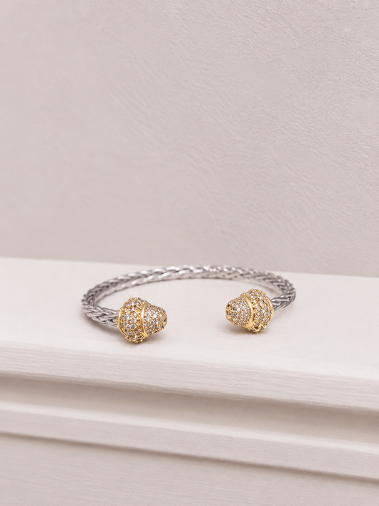 Two-Tone Statement Cuff Bracelet
