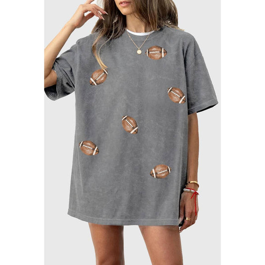 FOOTBALL ALLOVER OVERSIZED MINERAL GRAPHIC TEE