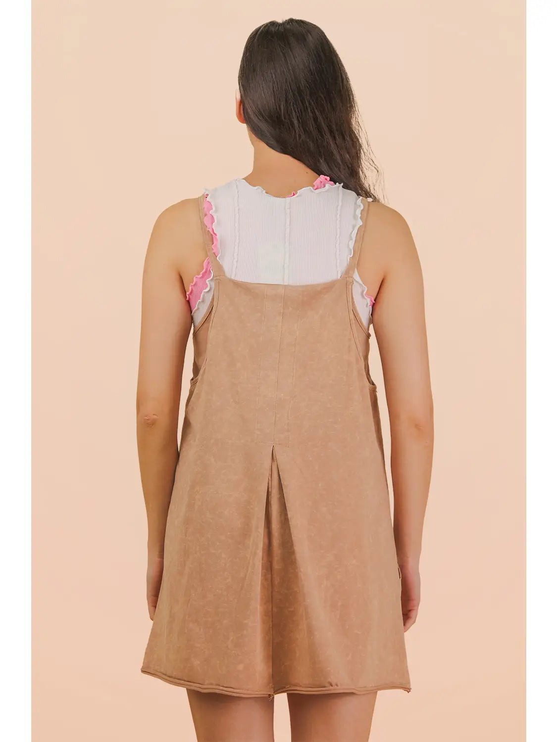 Taupe Mineral Washed Oversized Casual Knit Romper