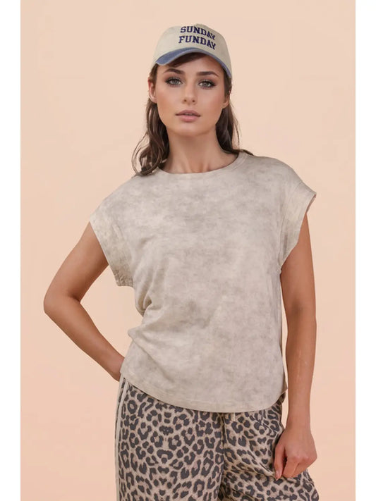 Washed Knit Casual Comfy Top Cream