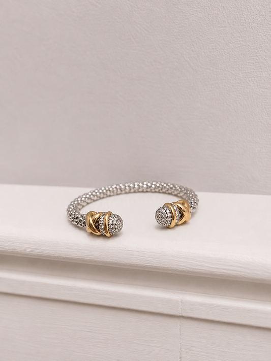 Two-Tone Cable Cuff Bracelet