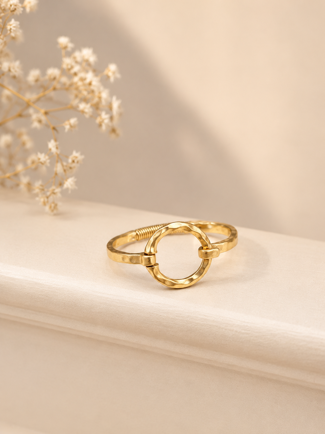 Gold Circle Cuff Bracelet