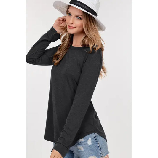 Long Sleeve Top Charcoal