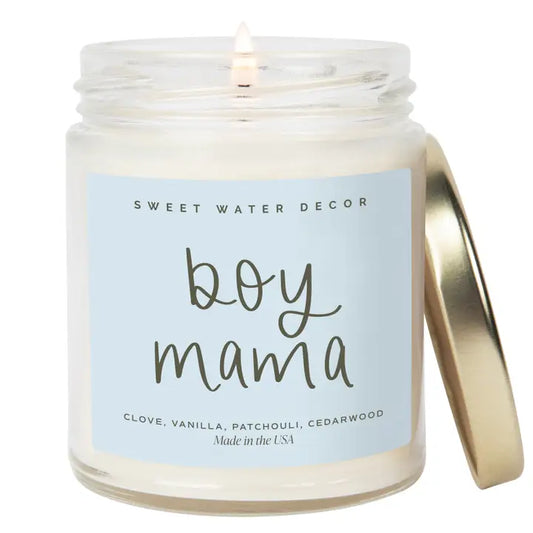 Sweet Water Decor Boy Mama 9 oz Clear Candle