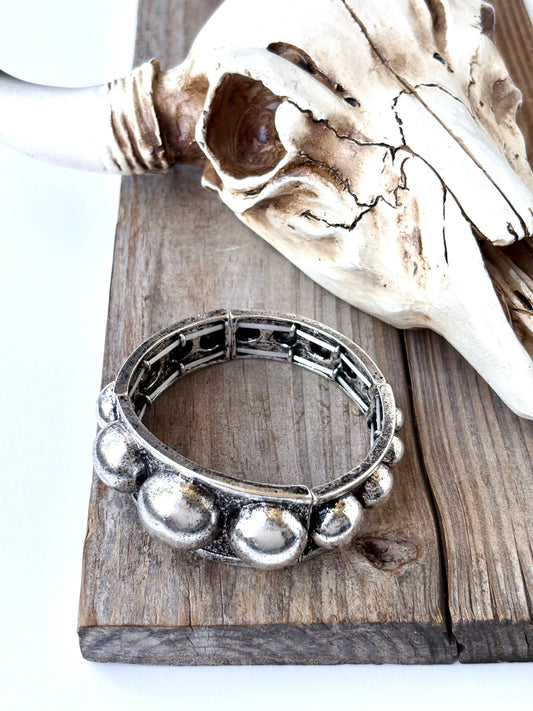 Embossed Bubble Western Stretched Bracelet