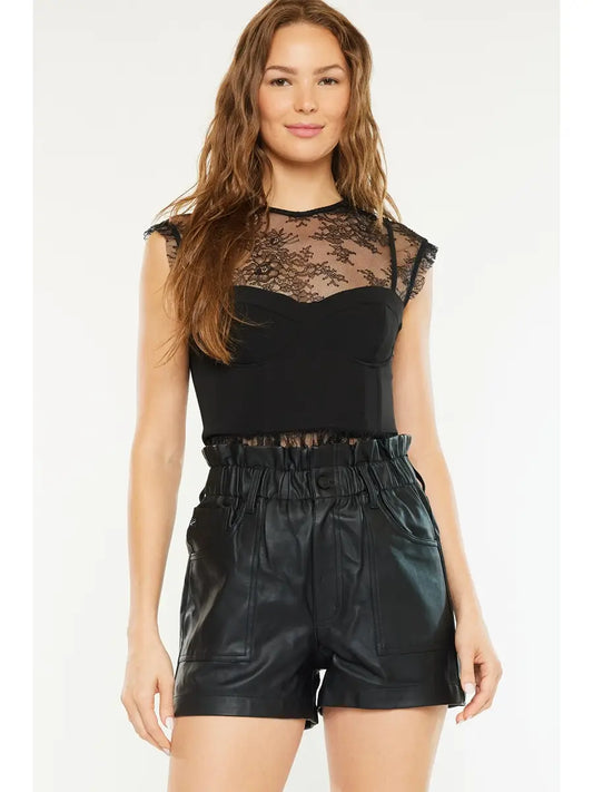High Rise Paperbag Waist Shorts
