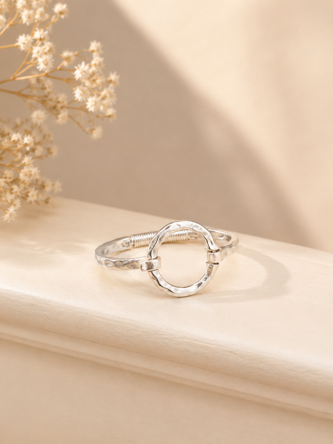 Silver Circle Cuff Bracelet