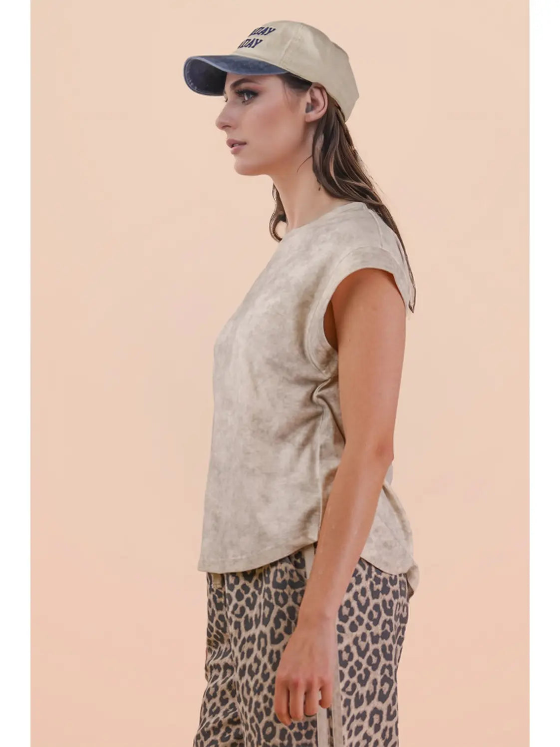Washed Knit Casual Comfy Top Cream