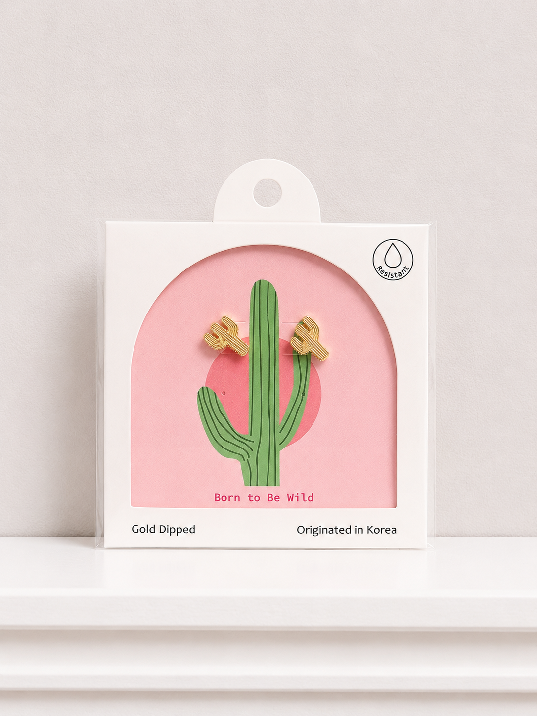 Gold Cactus Stud Earrings