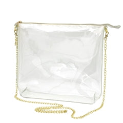 Capri Design Clear Simple Tote With Tan Zipper