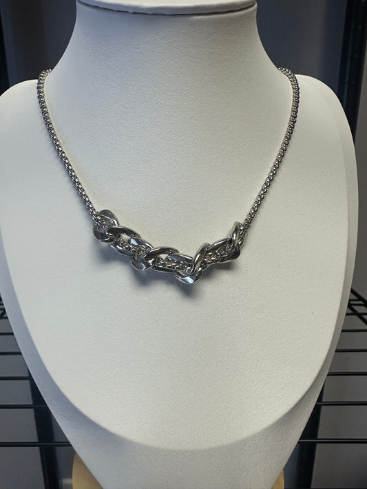 Silver Curb & Rope Chain