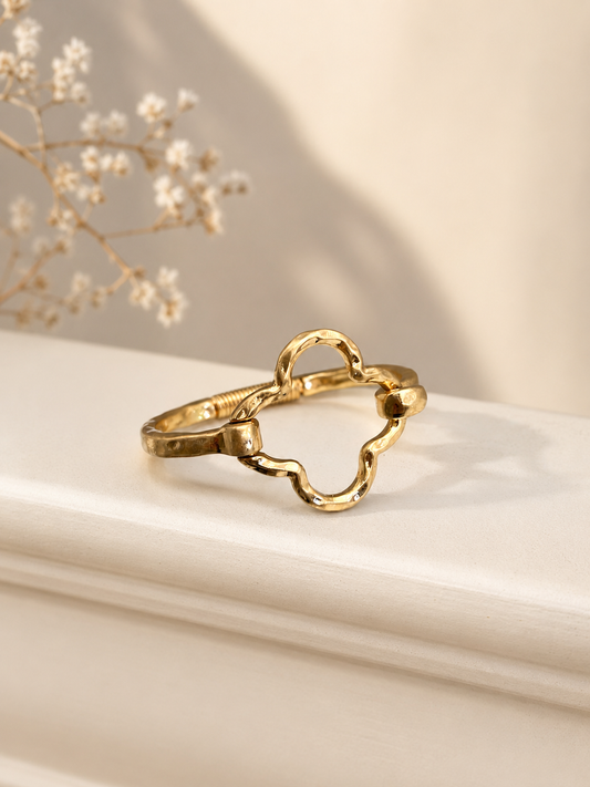 Golden Clover Cuff Bracelet