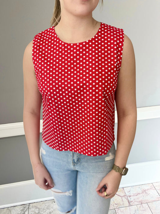 Day+Moon Red/White Polka Dot Tank