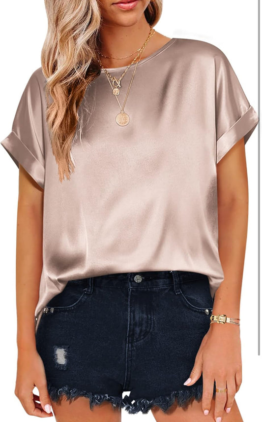 Umgee Round Neck Silk Top