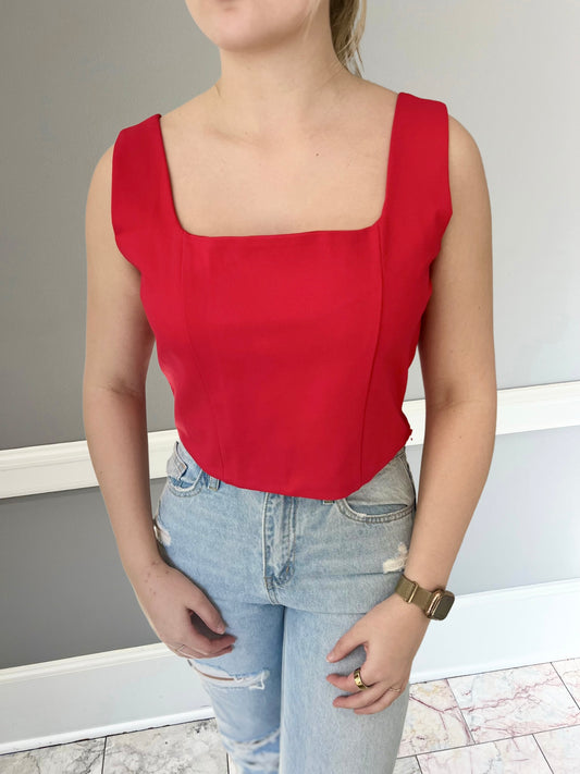 Day+Moon Square Neck Fitted Tank Top