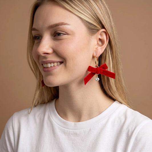 Ruby Ribbon Signature Hoop Earrings