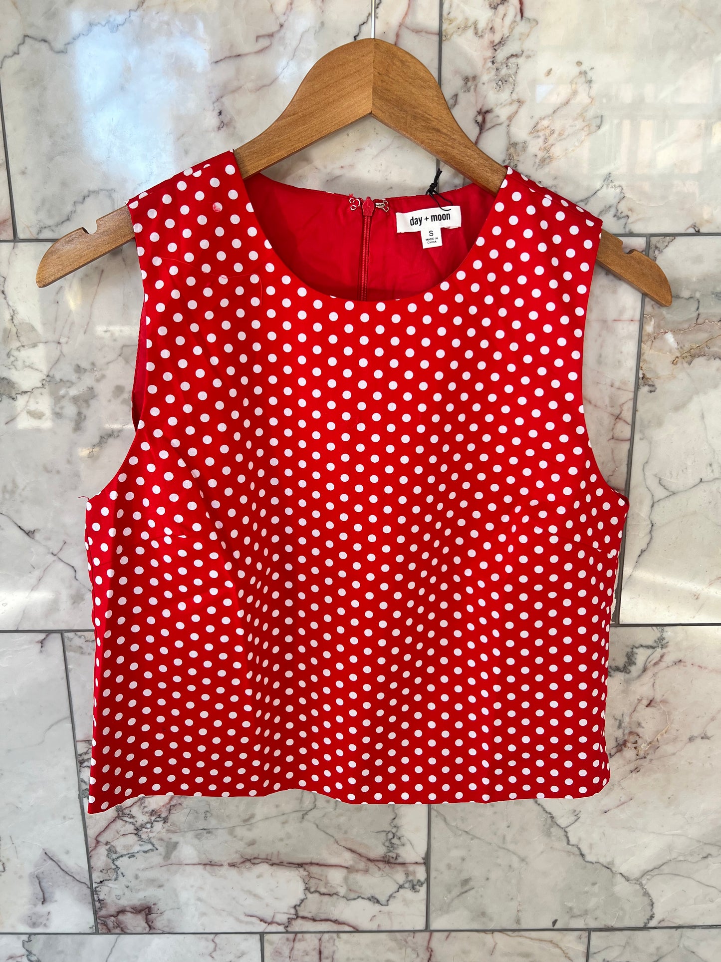 Day+Moon Red/White Polka Dot Tank