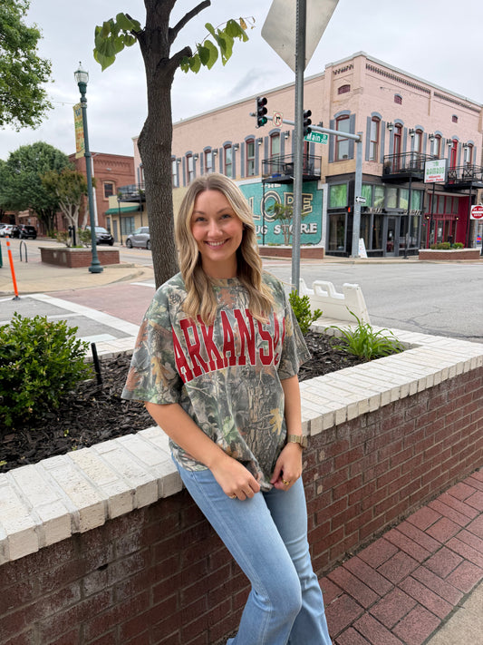 Backroad Social Arkansas Camo Tee