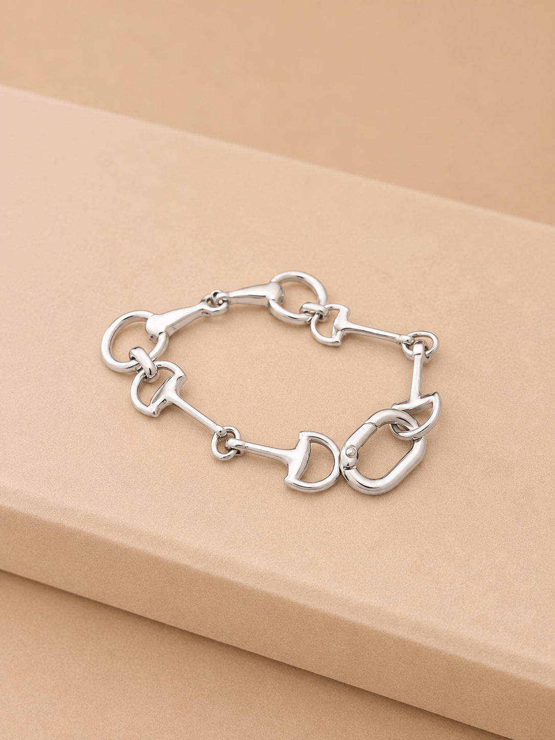 Silver Horse Bit Link Bracelet