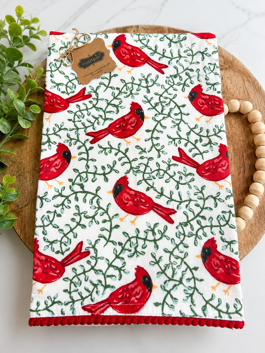 Mud Pie Cardinal Kitchen Towel