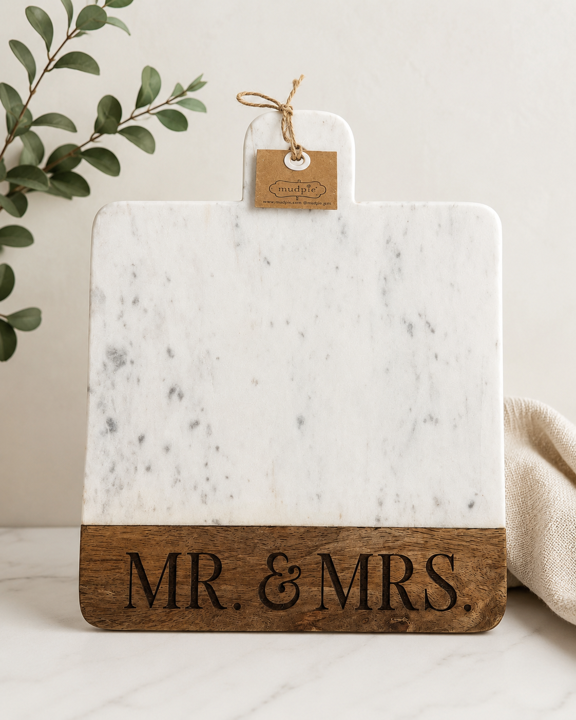 Mud Pie “Mr. & Mrs.” Marble Serving Board