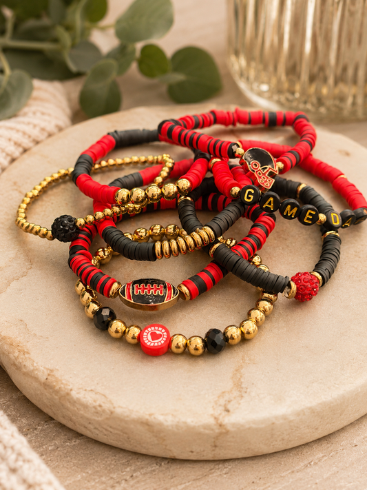 Game Day Football Bracelet Set