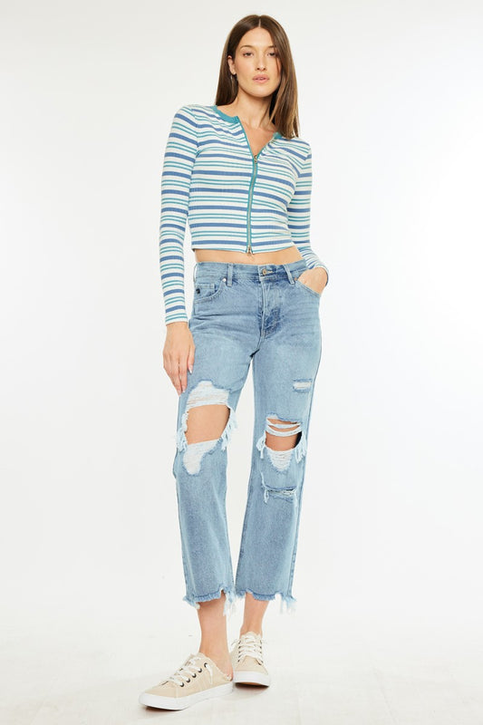 KanCan Distressed Straight Jeans