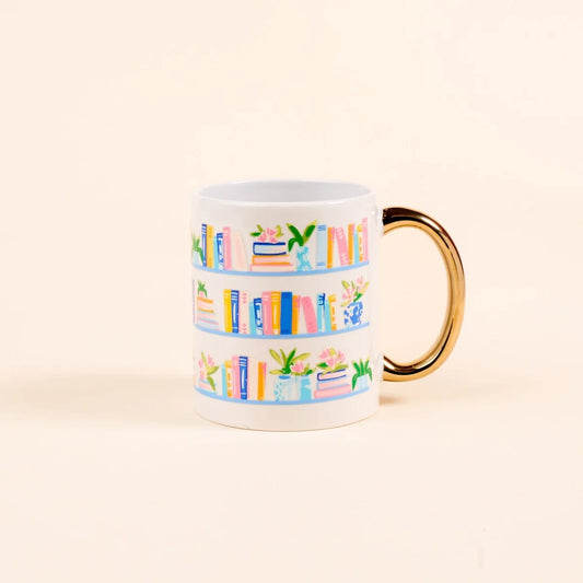 Book Shelfie 11 oz Cozy Cute Ceramic Mug