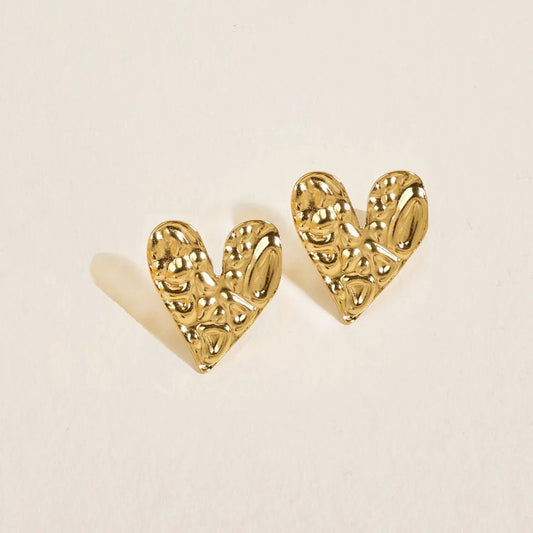 Hammered Heart Standout Earrings