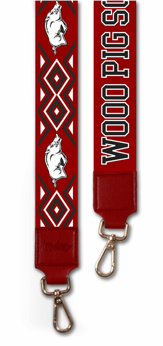 2' wide Printed Purse Strap- Arkansas Razorbacks